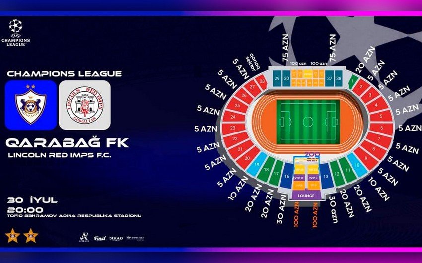 Çempionlar Liqası: "Qarabağ" - "Linkoln" matçının biletləri sabahdan satışa çıxarılacaq
