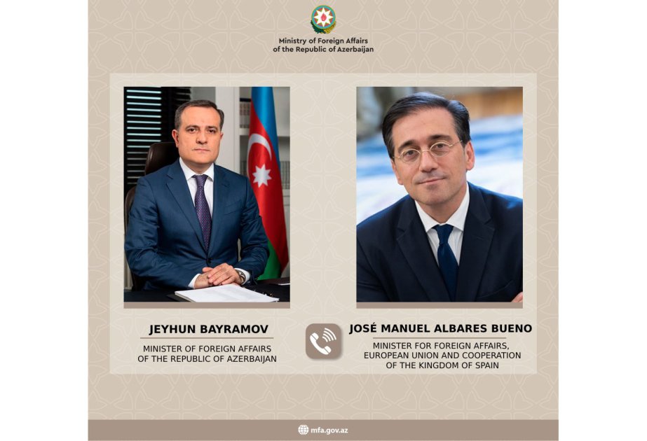 Ceyhun Bayramov Xose Manuel Albares Bueno ilə telefonda danışıb