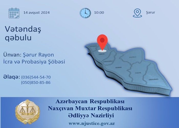 Hüseyn Səfərov Şərur rayonunda vətəndaşları qəbul edəcək