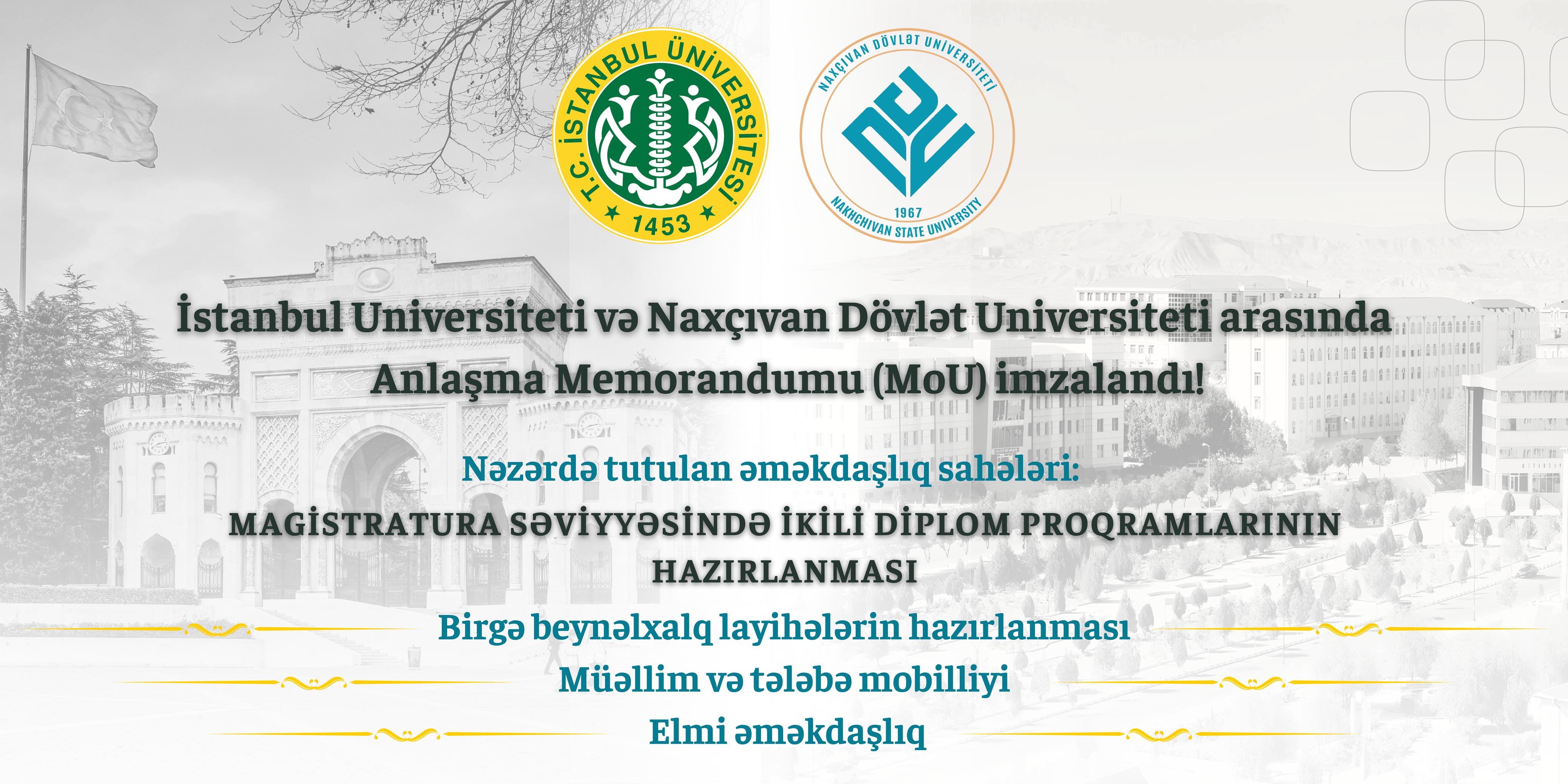 NDU ilə İstanbul Universiteti arasında Anlaşma Memorandumu imzalanıb